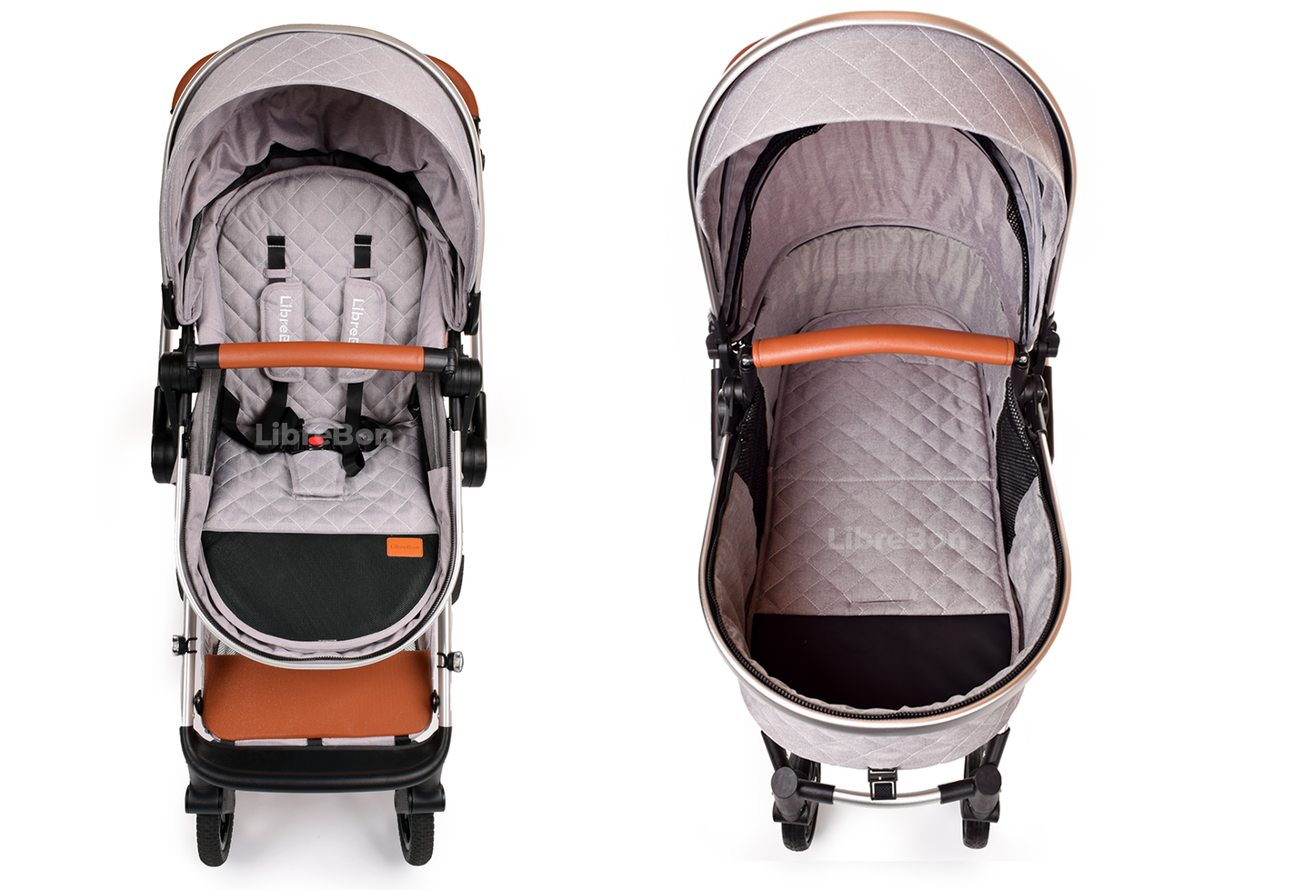 Librebon Pram Buggy Travel System With Car Seat Light Grey