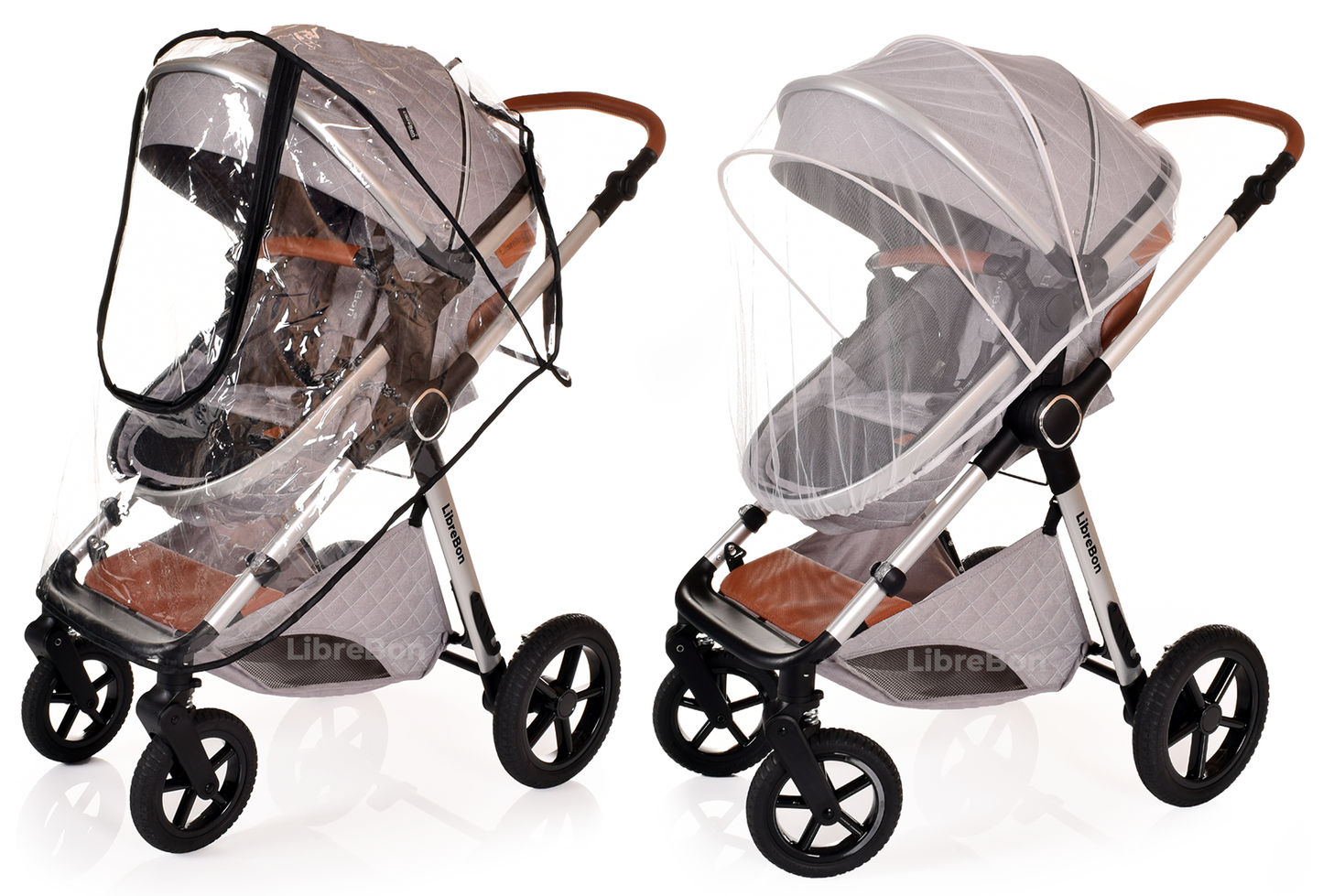 Librebon Pram Buggy Travel System With Car Seat Light Grey