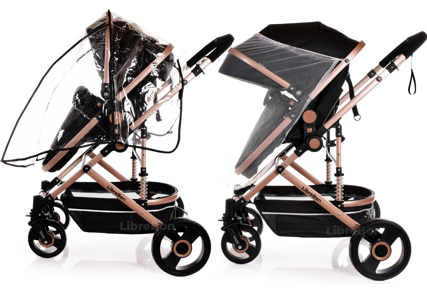 Baby Pram Pushchair Buggy 3 in 1 Travel System With Car Seat Black
