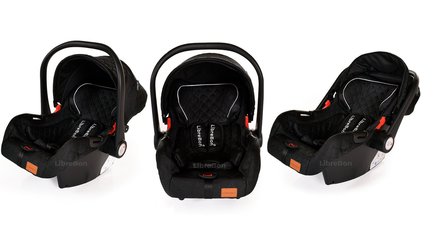 Librebon Baby Pram Buggy Travel System With Car Seat Black Silver
