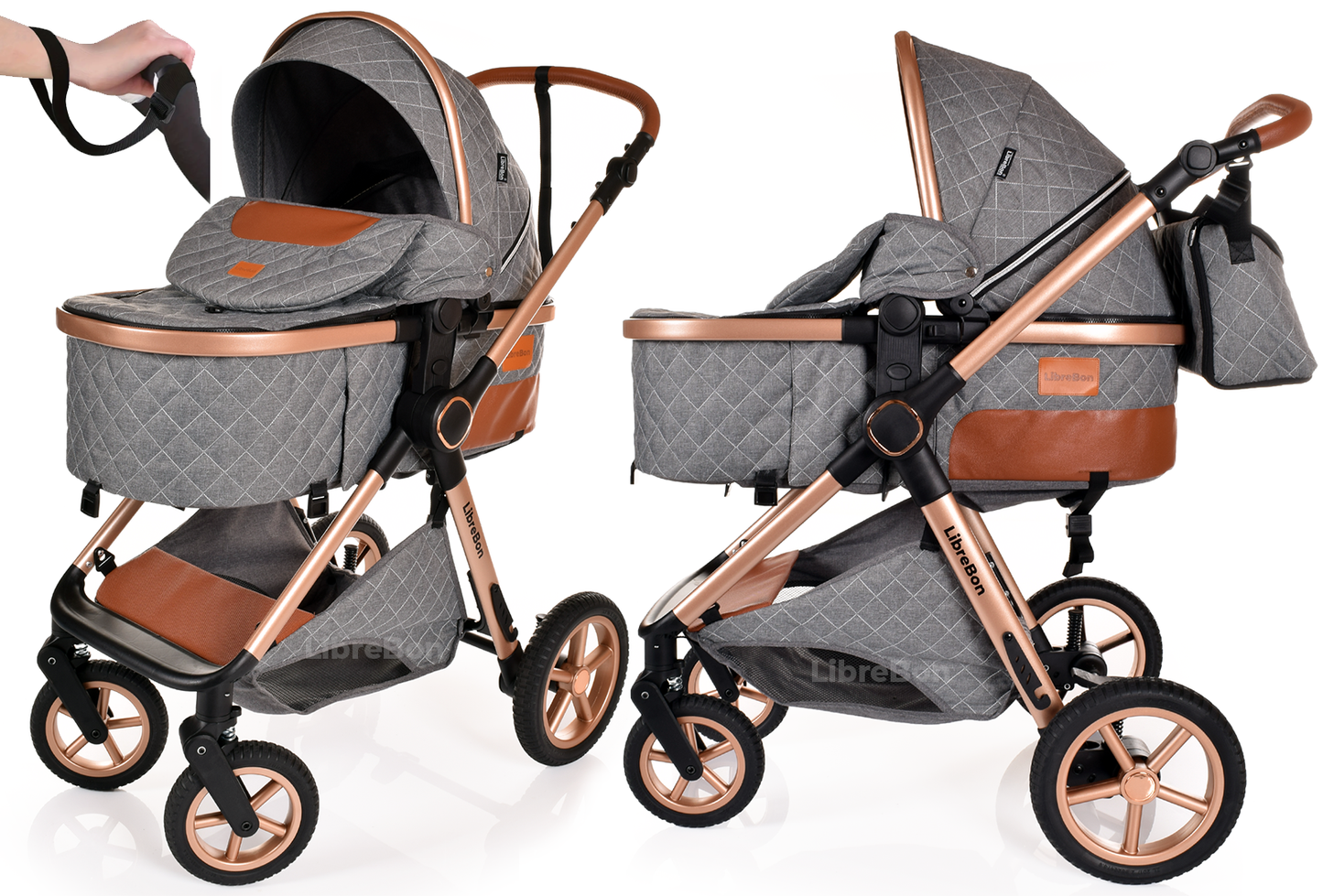 Librebon Pram Buggy Travel System With Car Seat Grey