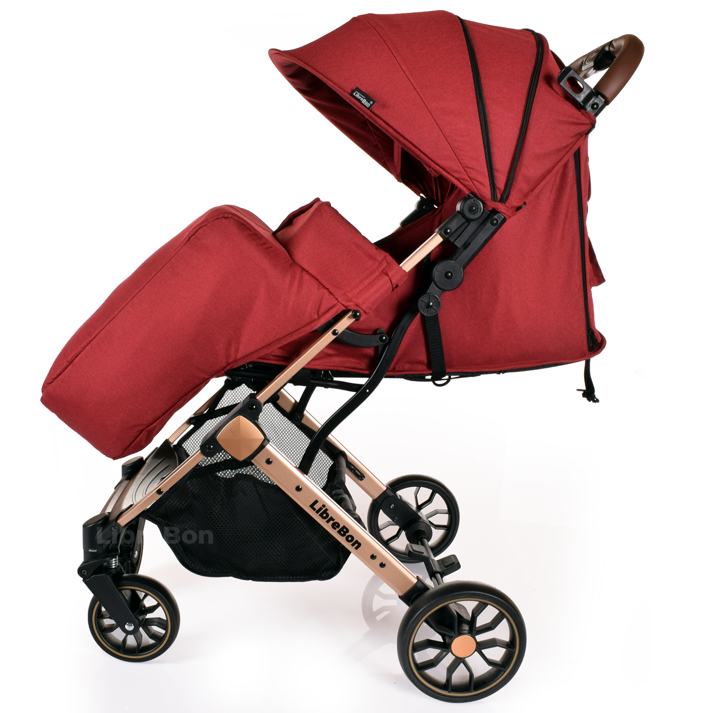 Librebon Lightweight Baby Stroller Pram Foldable Travel Buggy Four Seasons Pushchair Red