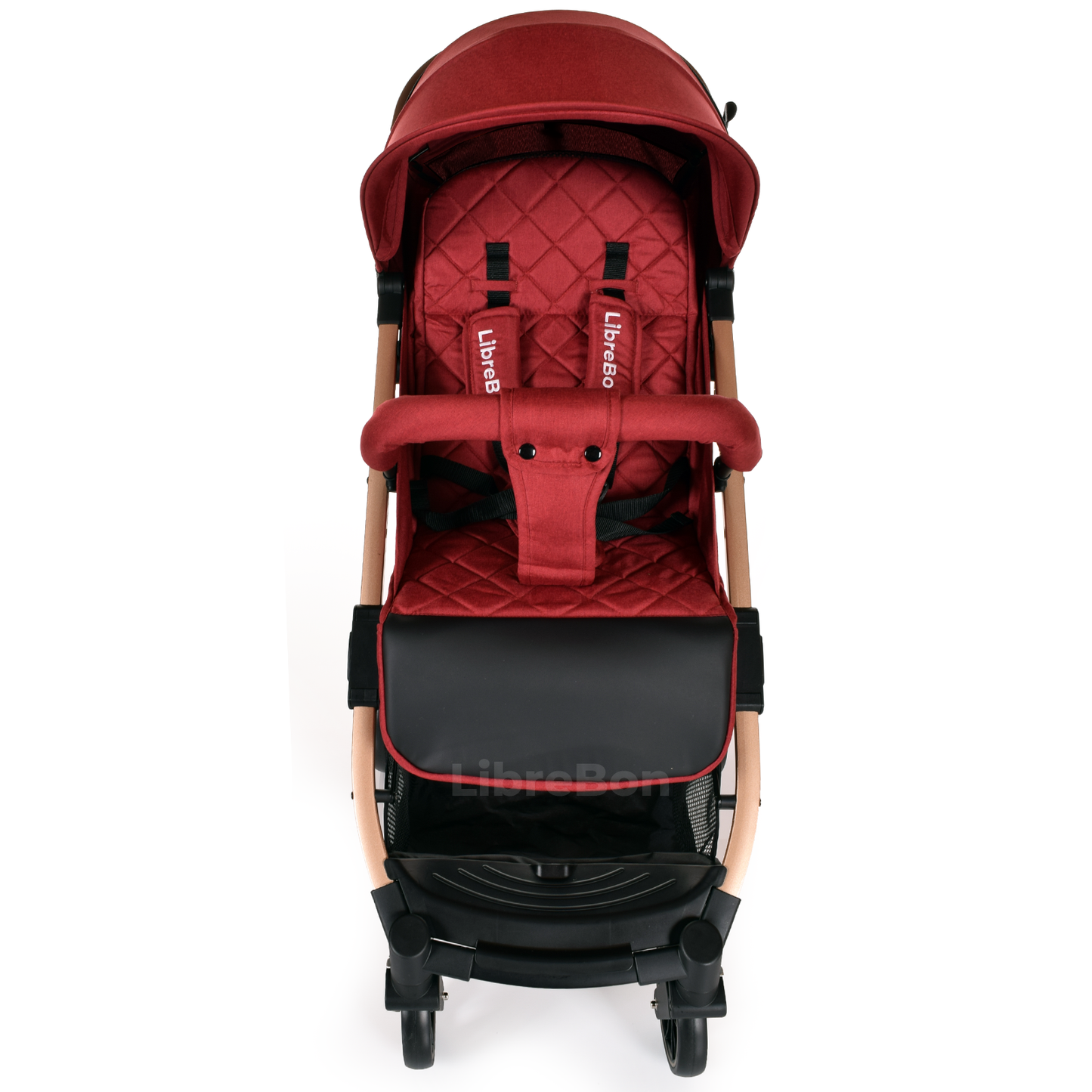 Librebon Lightweight Baby Stroller Pram Foldable Travel Buggy Four Seasons Pushchair Red