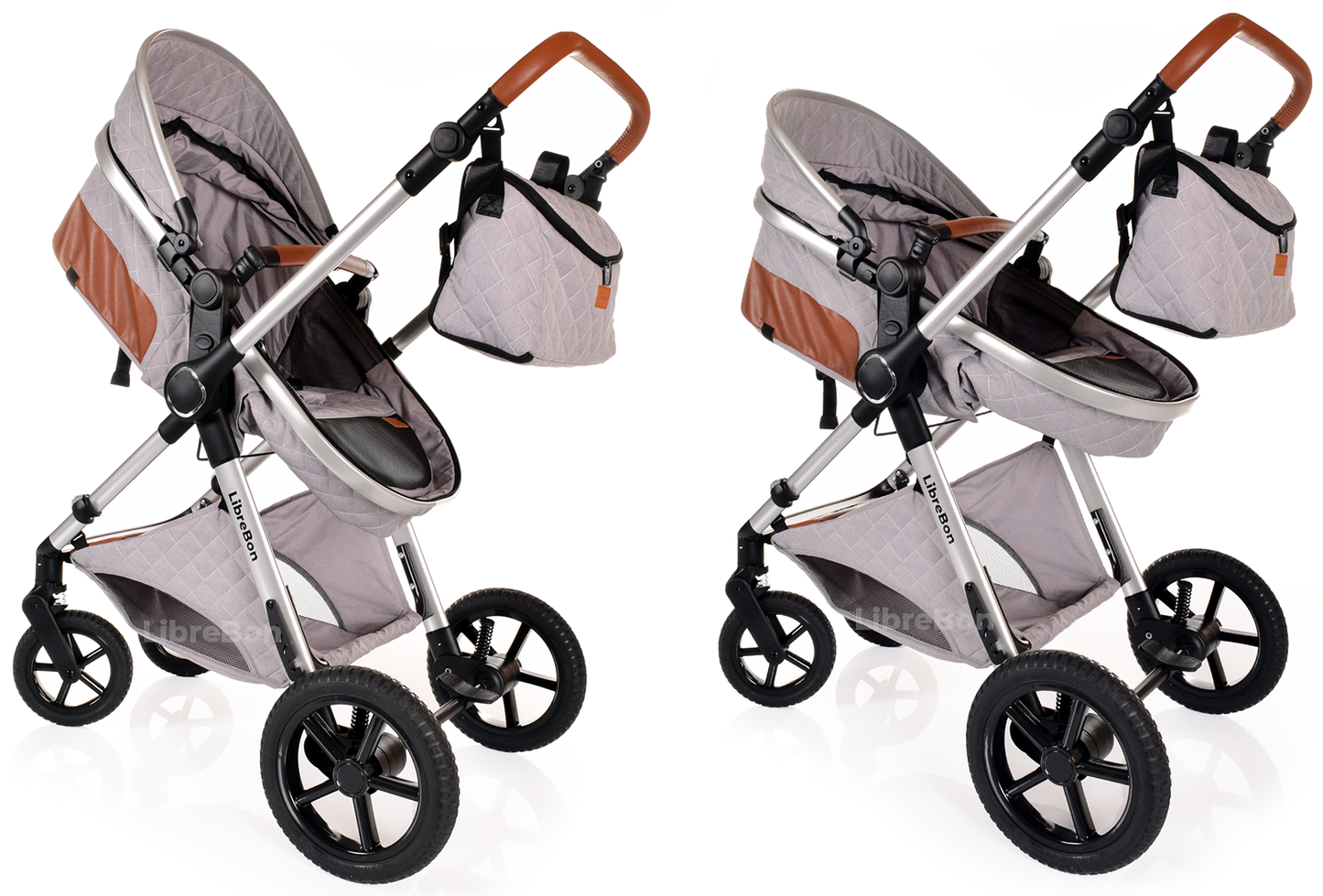 Librebon Pram Buggy Travel System With Car Seat Light Grey