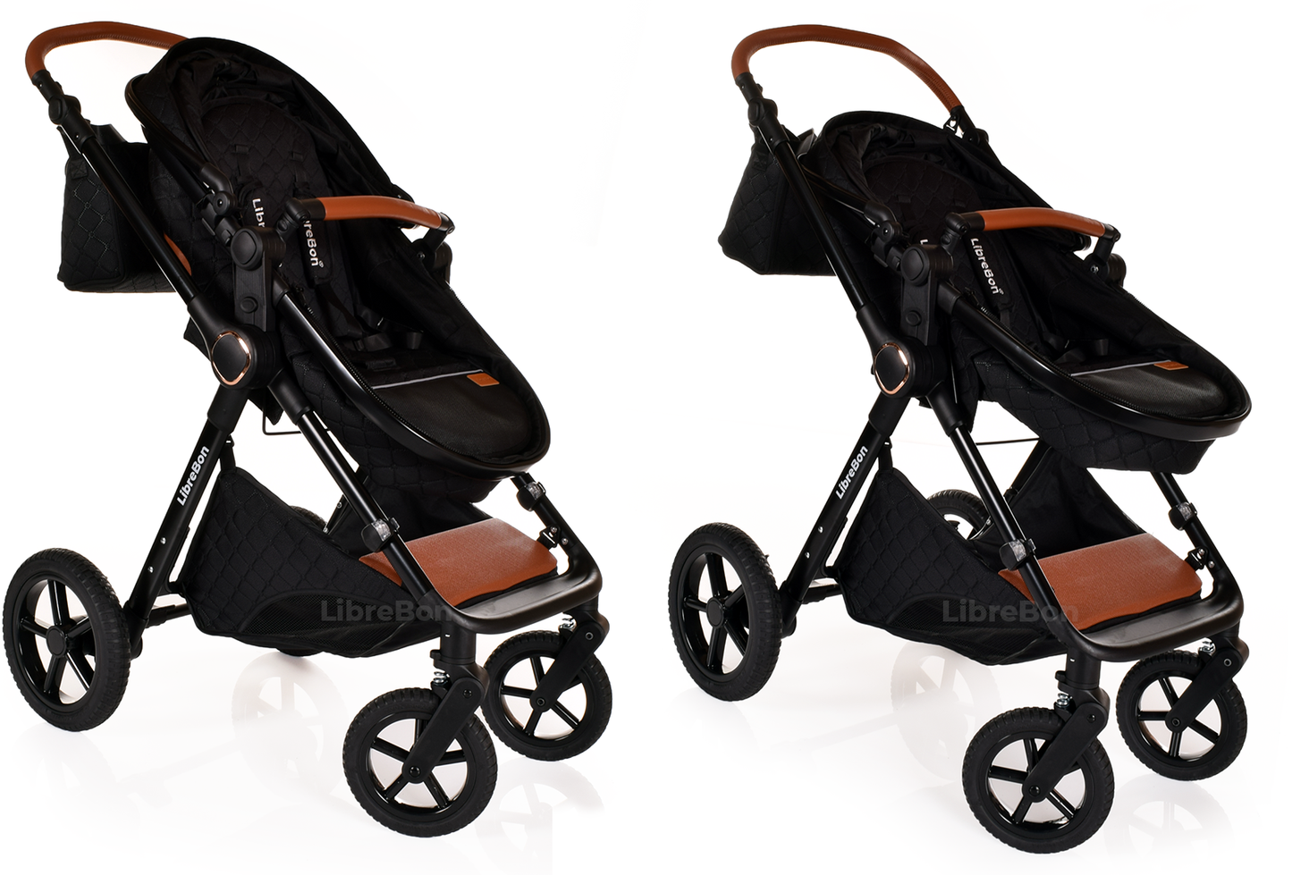 Librebon Baby Pram Buggy Travel System With Car Seat Black Black
