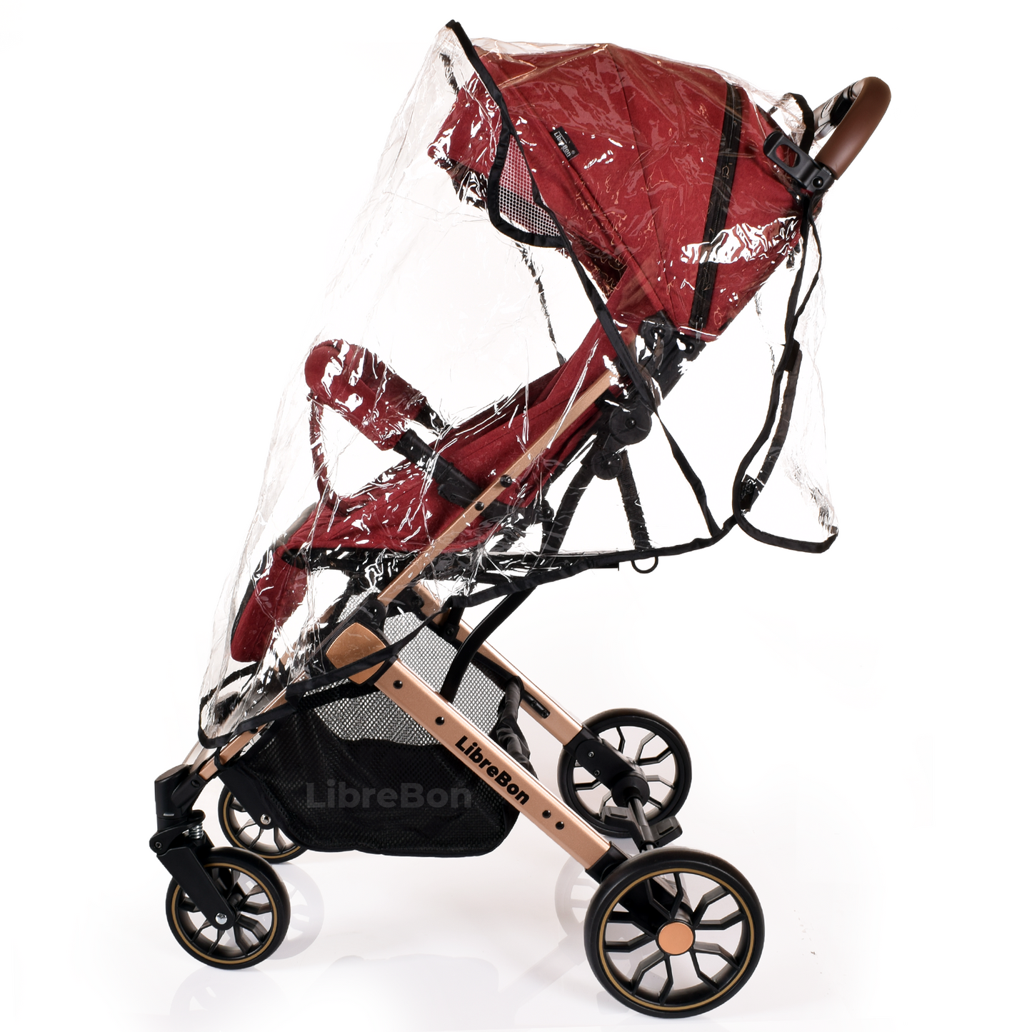 Librebon Lightweight Baby Stroller Pram Foldable Travel Buggy Four Seasons Pushchair Red