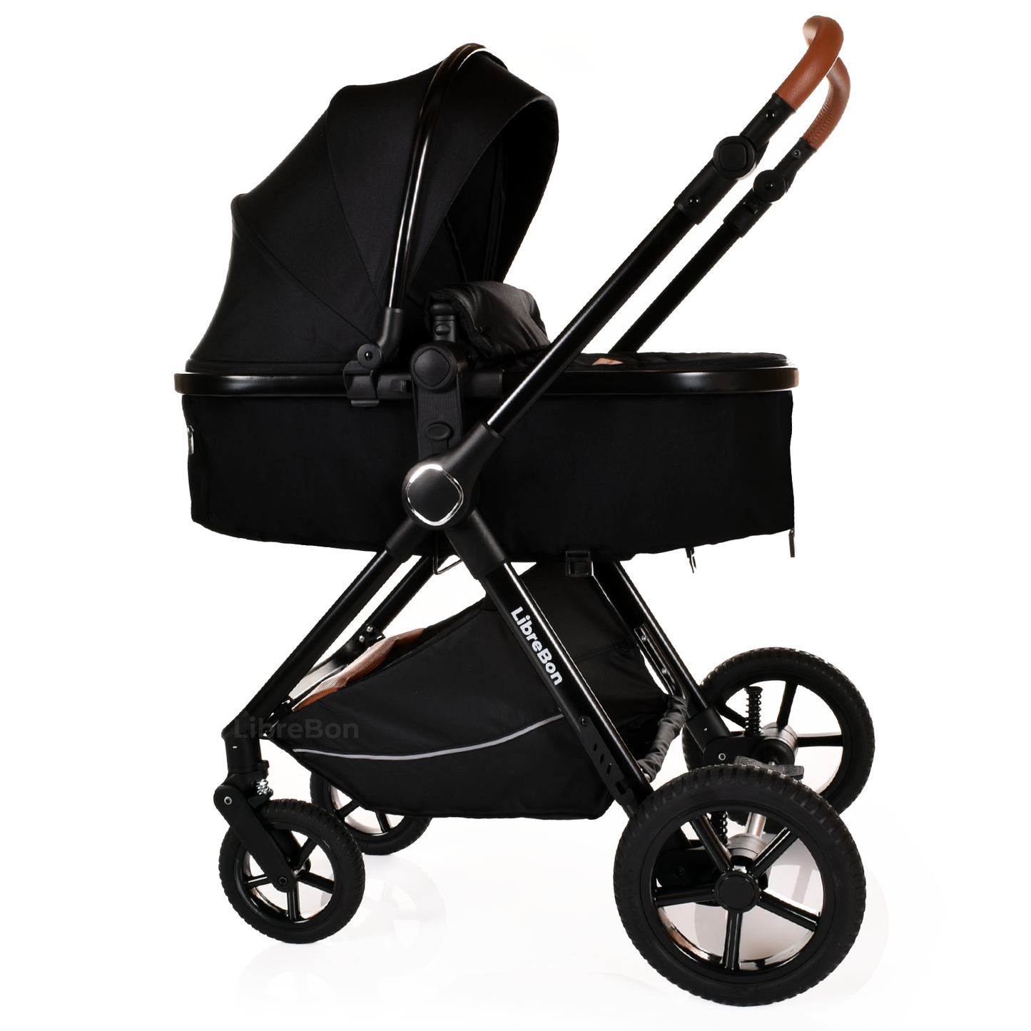 Librebon Baby Pram Pushchair Foldable Buggy Travel System With Car Seat From Birth Black Black