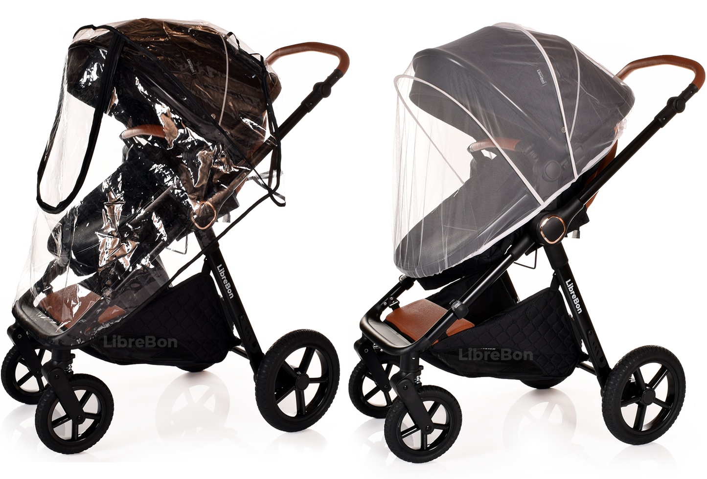 Librebon Baby Pram Buggy Travel System With Car Seat Black Black