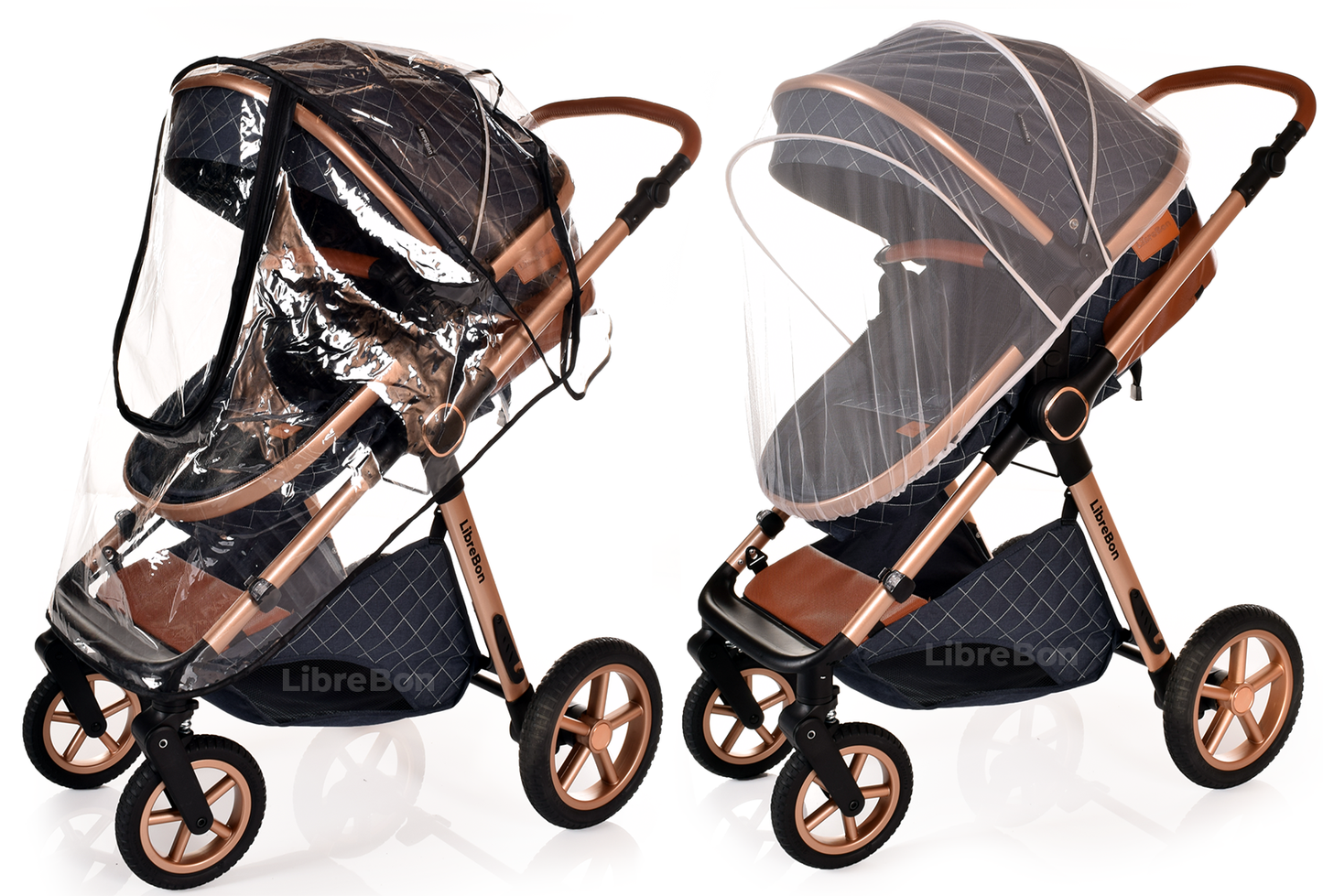 Librebon Baby Pram Buggy Travel System With Car Seat Blue Denim
