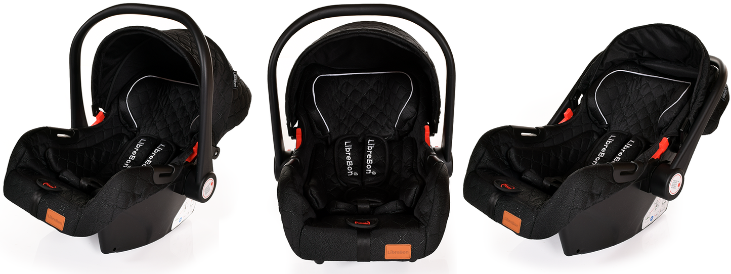 Librebon Baby Pram Buggy Travel System With Car Seat Black Black