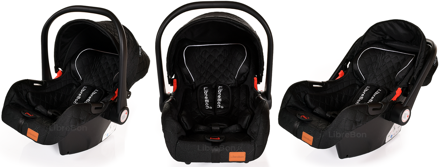 Librebon Baby Pram Buggy Travel System With Car Seat Black Gold