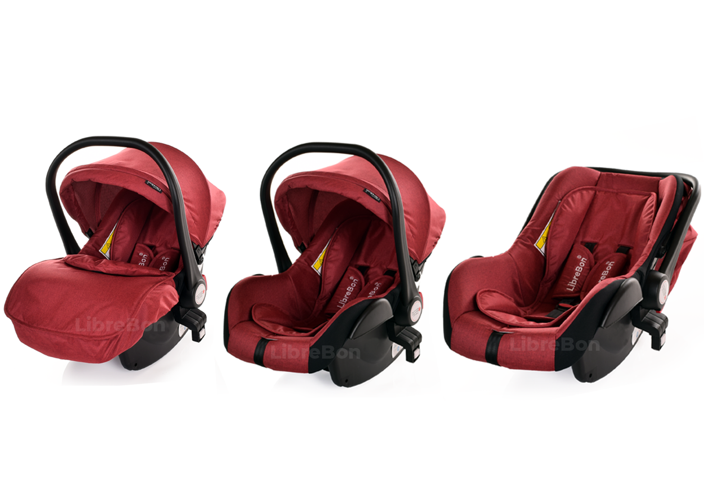 Pram Pushchair Buggy 3 in 1 Travel System With Car Seat Red Librebon Limited