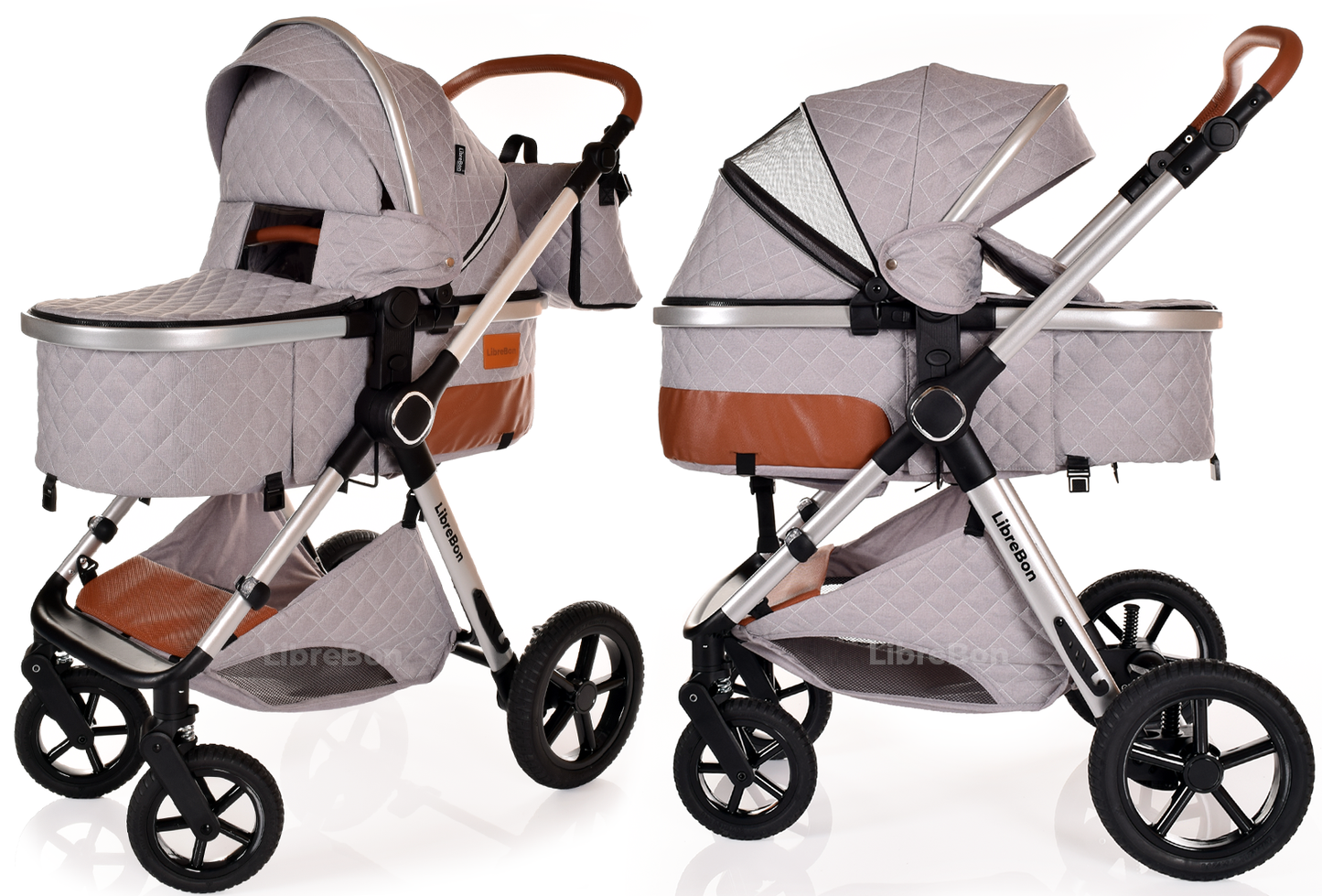 Librebon Pram Buggy Travel System With Car Seat Light Grey