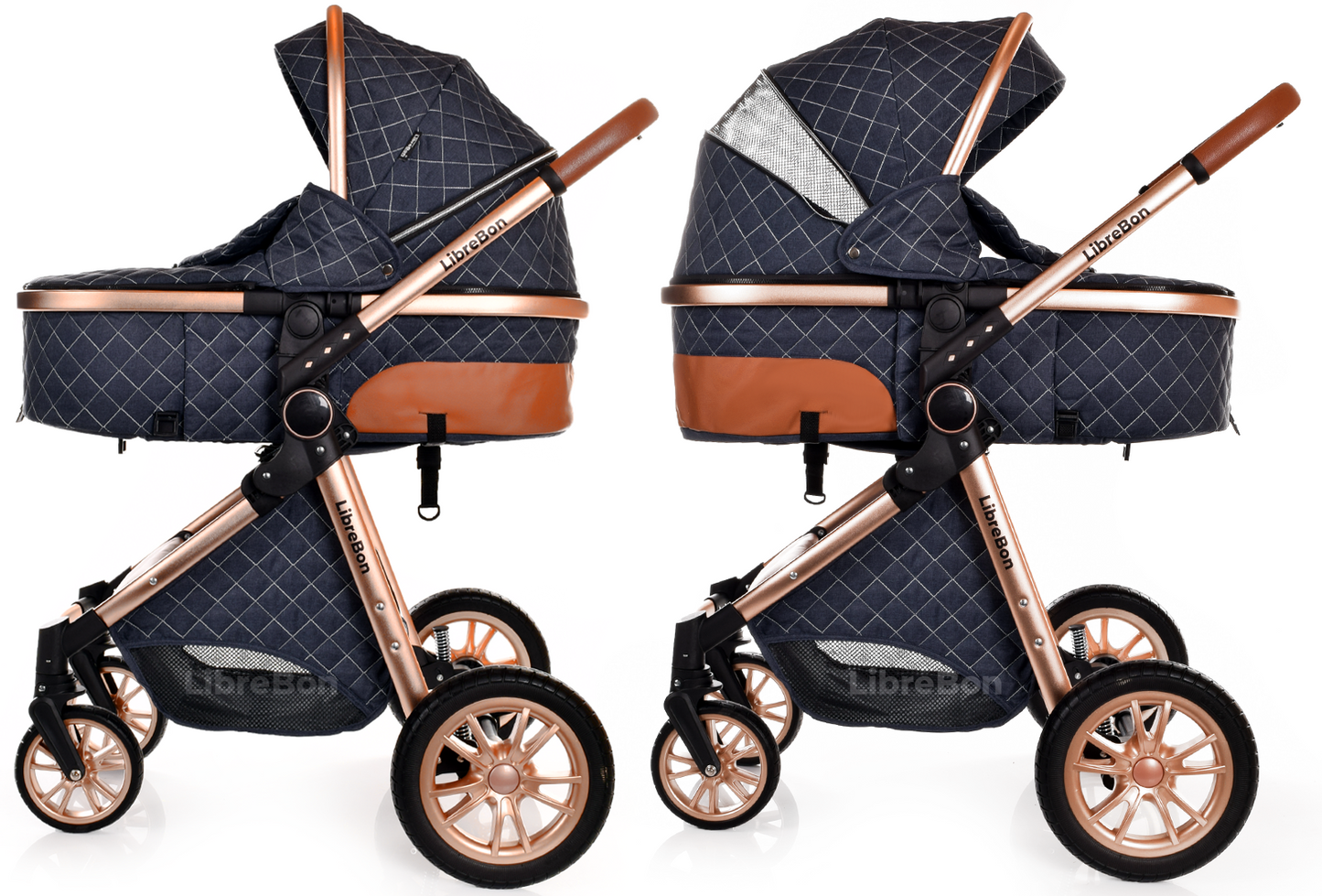 Baby Pram Buggy Travel System With Car Seat Blue Denim