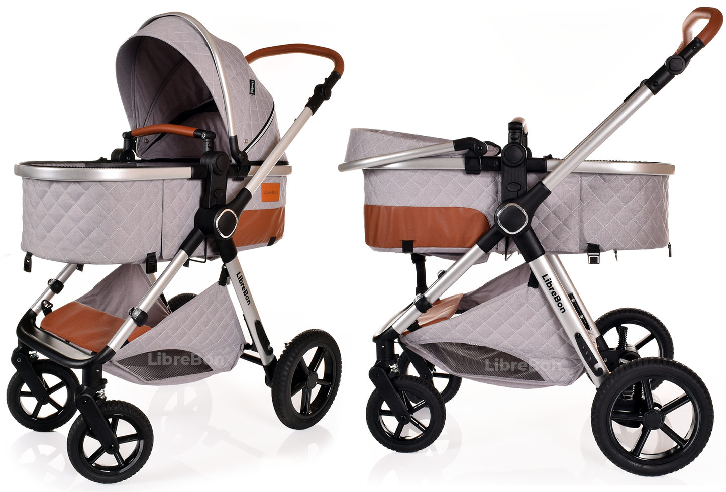 Librebon Pram Buggy Travel System With Car Seat Light Grey