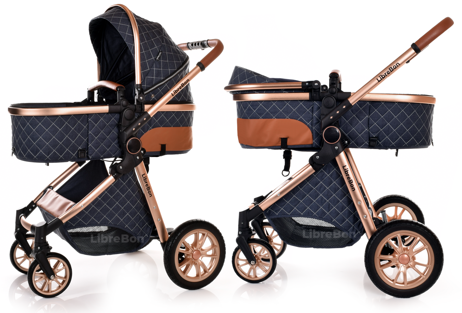 Baby Pram Buggy Travel System With Car Seat Blue Denim