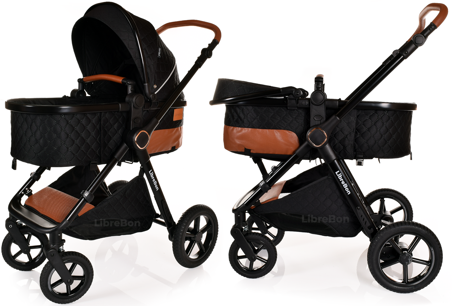 Librebon Baby Pram Buggy Travel System With Car Seat Black Black