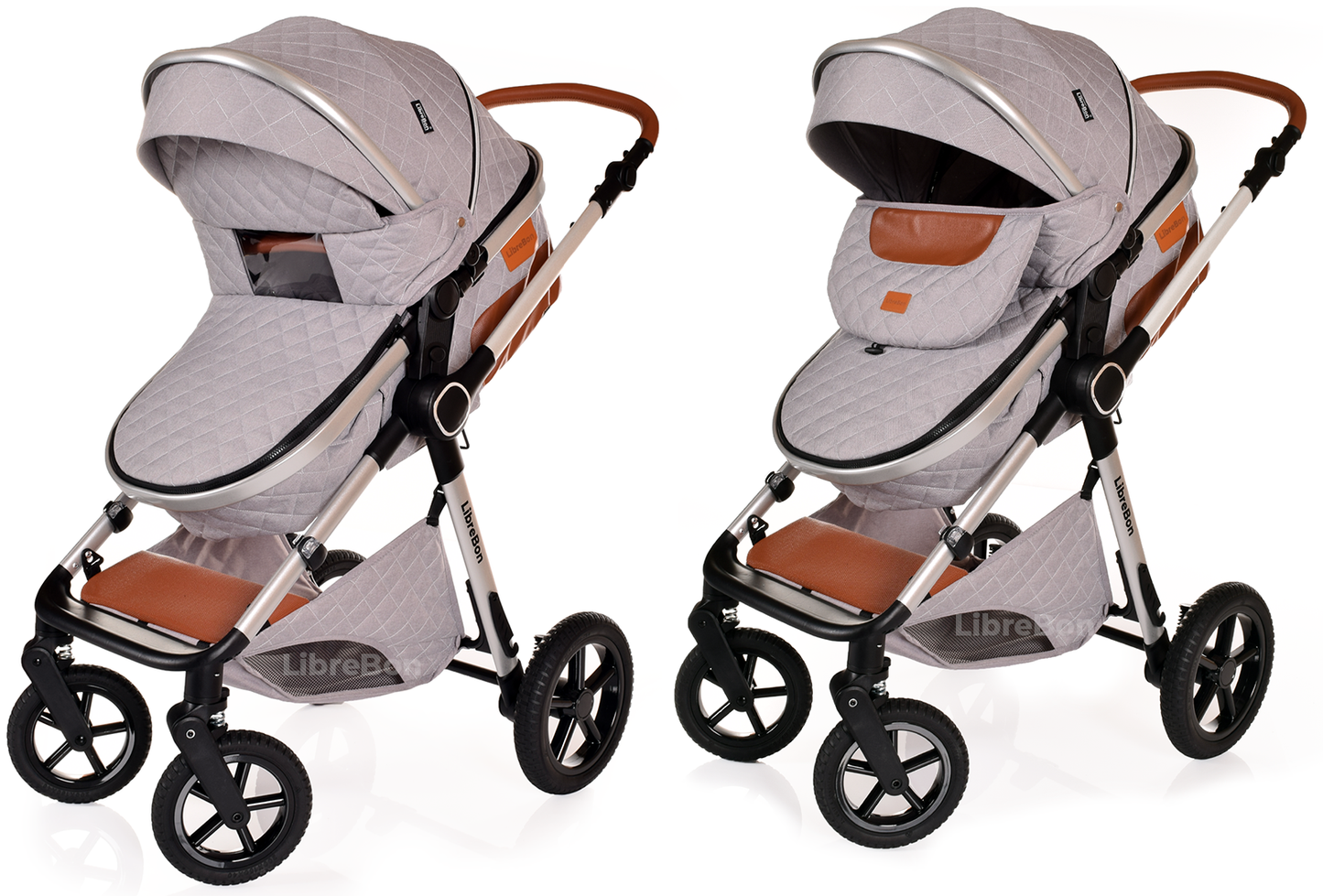 Librebon Pram Buggy Travel System With Car Seat Light Grey