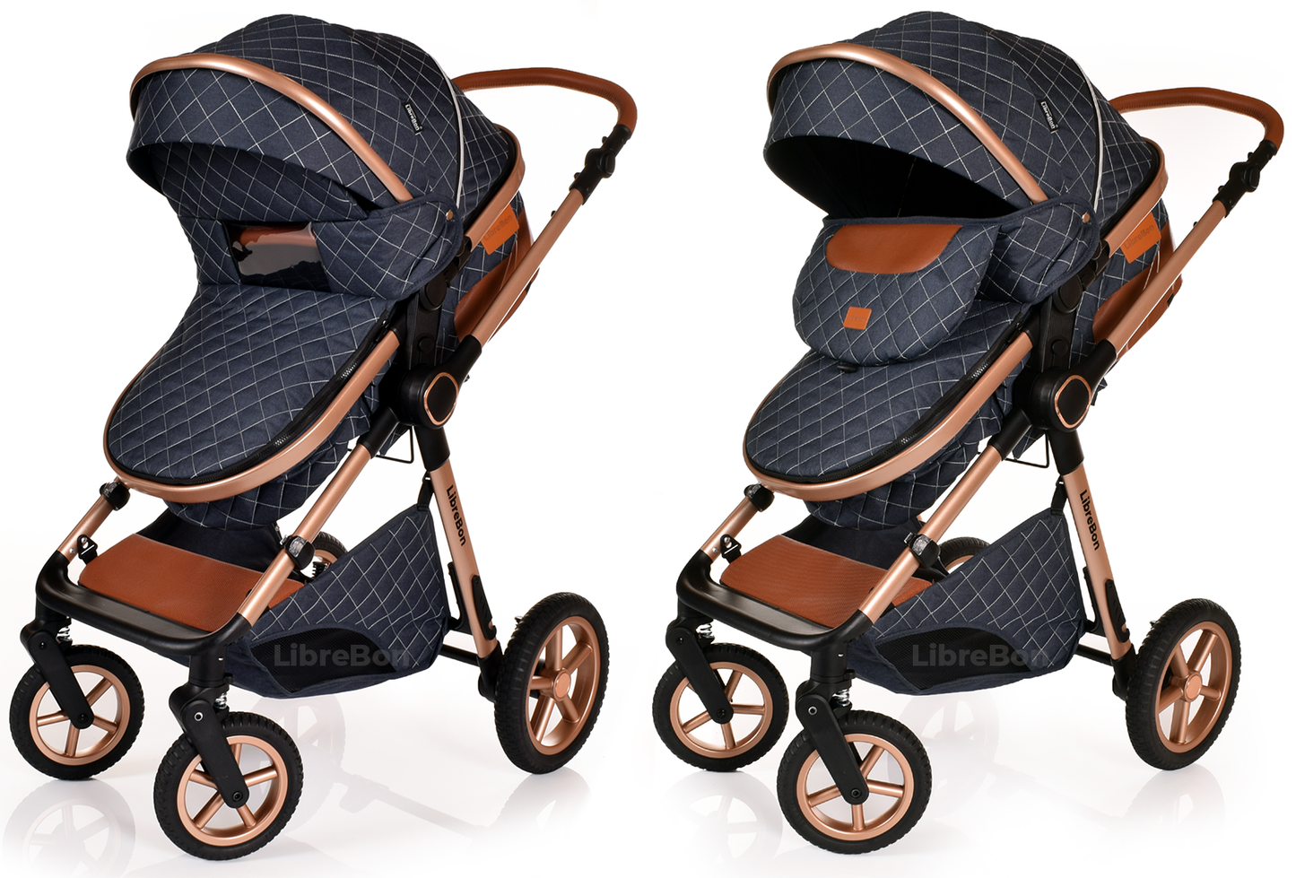 Librebon Baby Pram Buggy Travel System With Car Seat Blue Denim