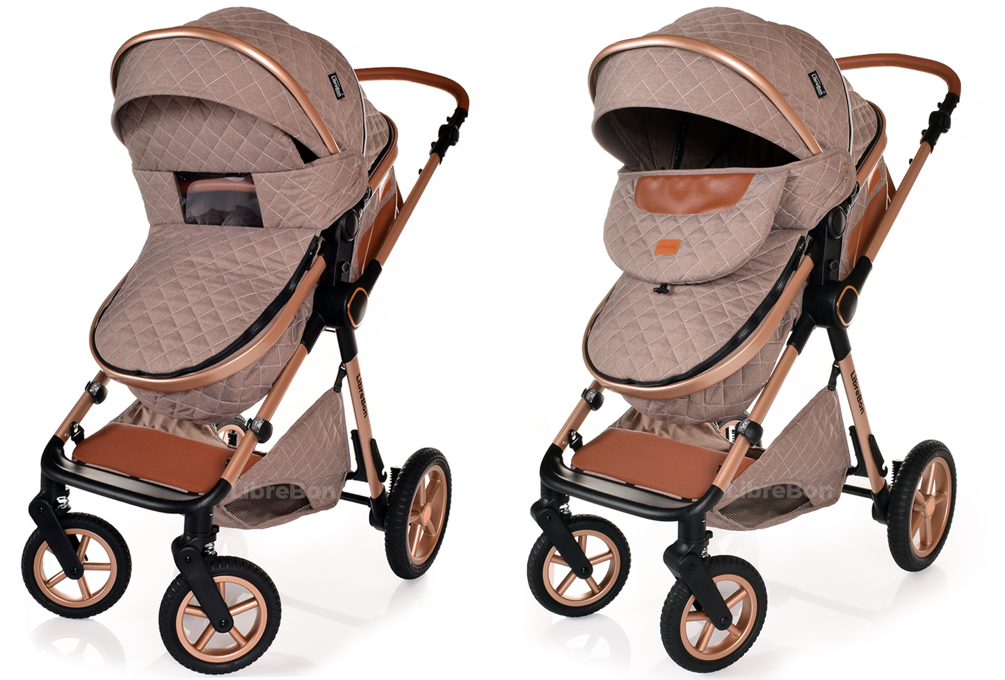 Librebon Baby Pram Buggy Travel System With Car Seat Beige