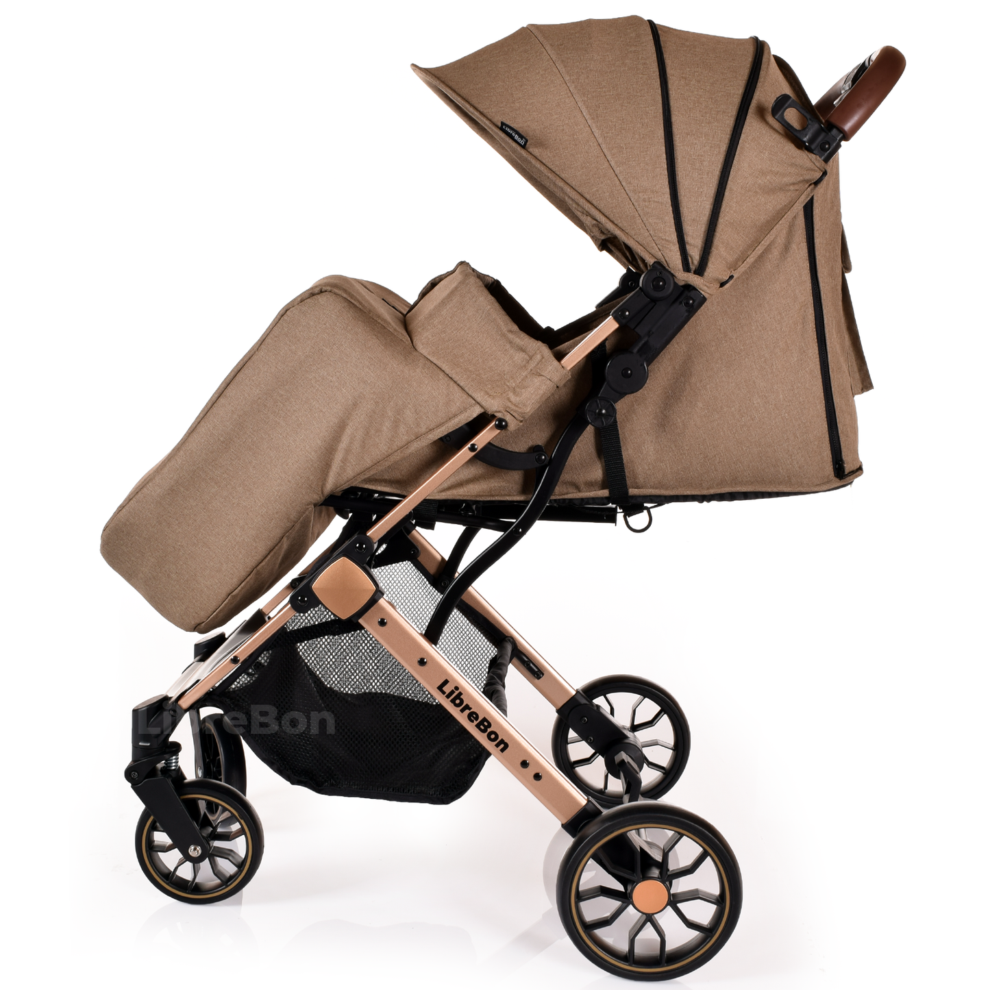 Librebon Lightweight  Baby Stroller Pram Foldable Travel Buggy Four Seasons Pushchair Green Beige