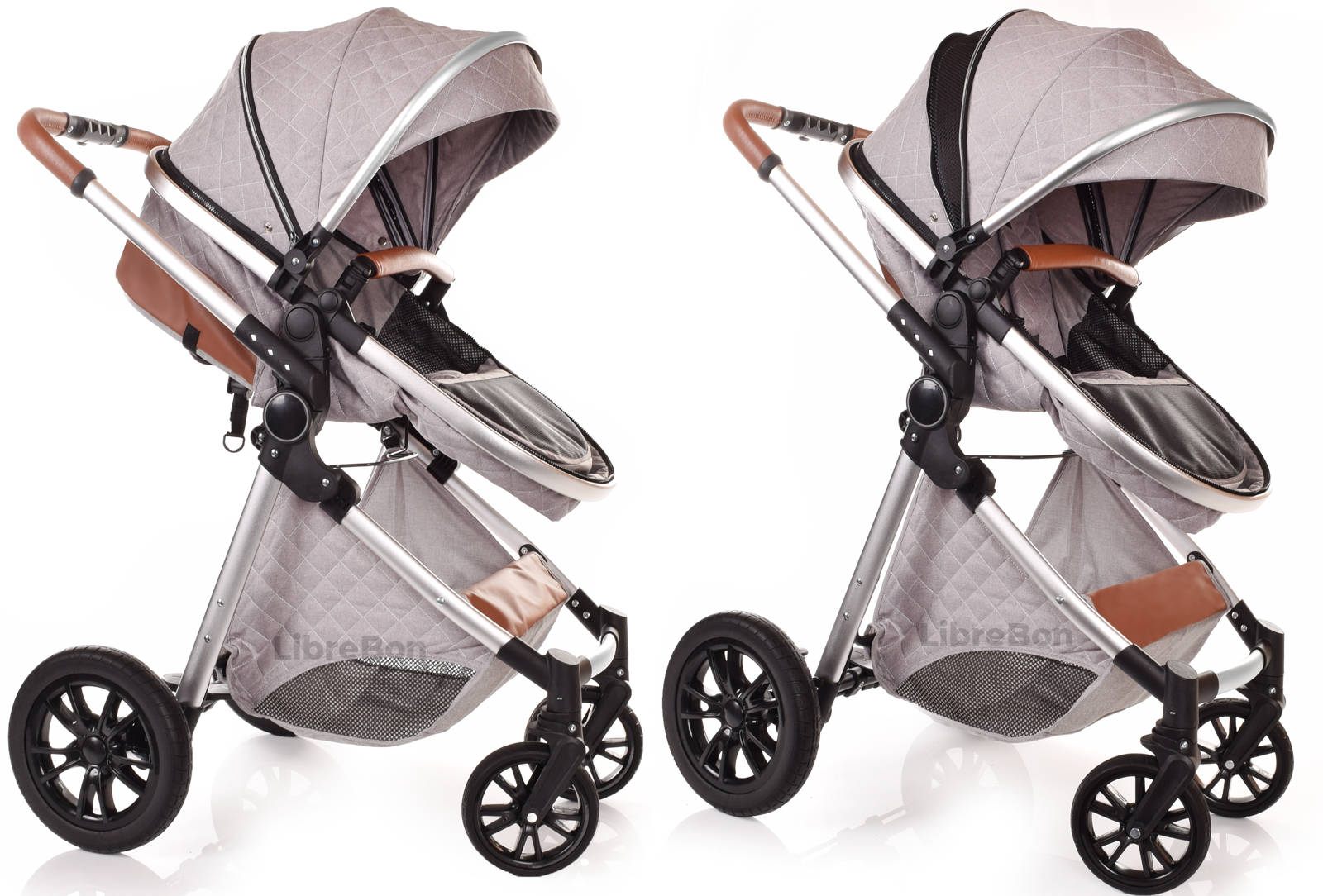 Grey Baby Pram Foldable Car