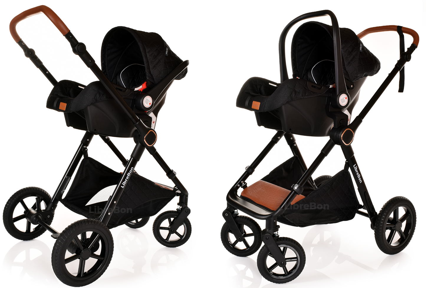 Librebon Baby Pram Buggy Travel System With Car Seat Black Black