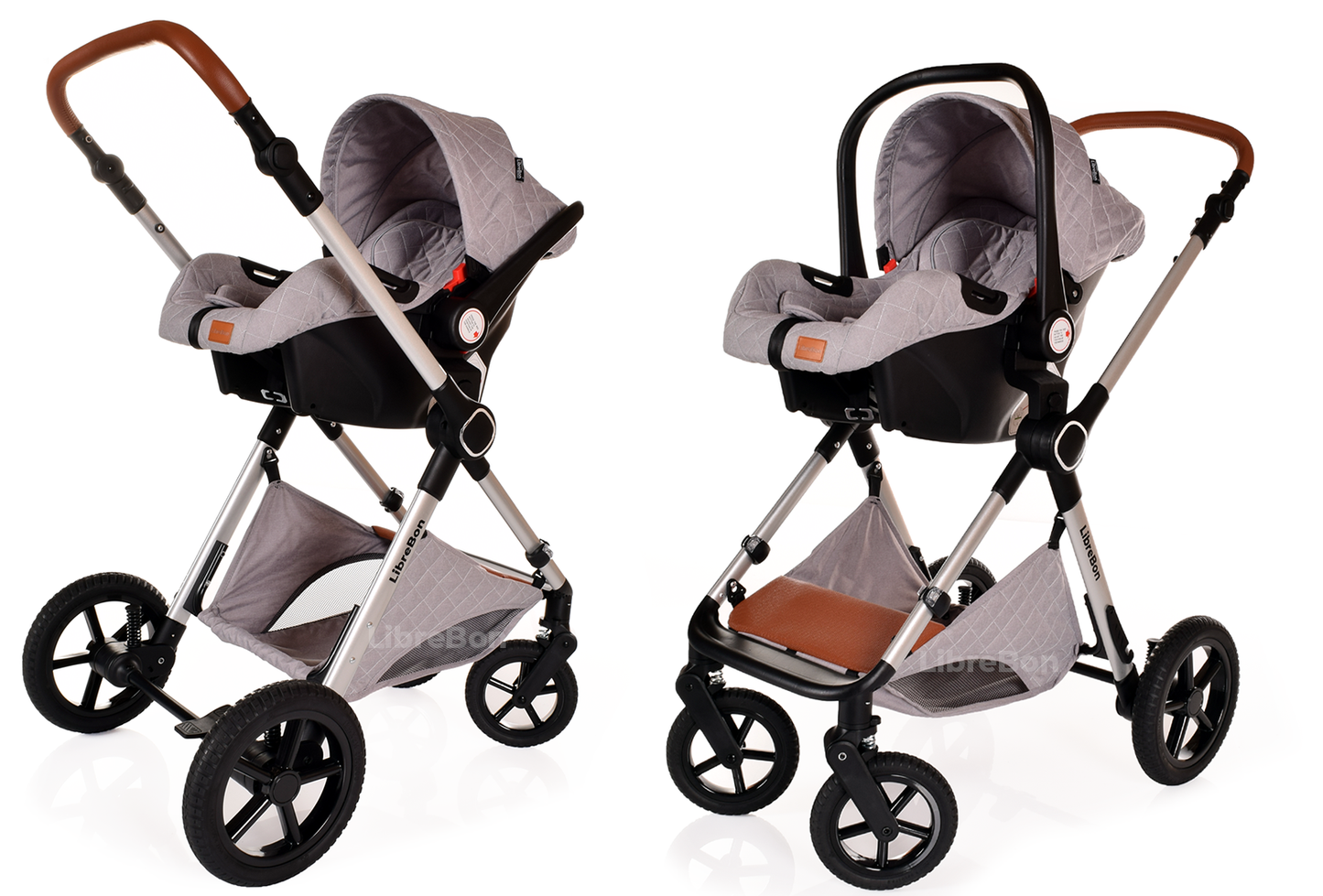 Librebon Pram Buggy Travel System With Car Seat Light Grey