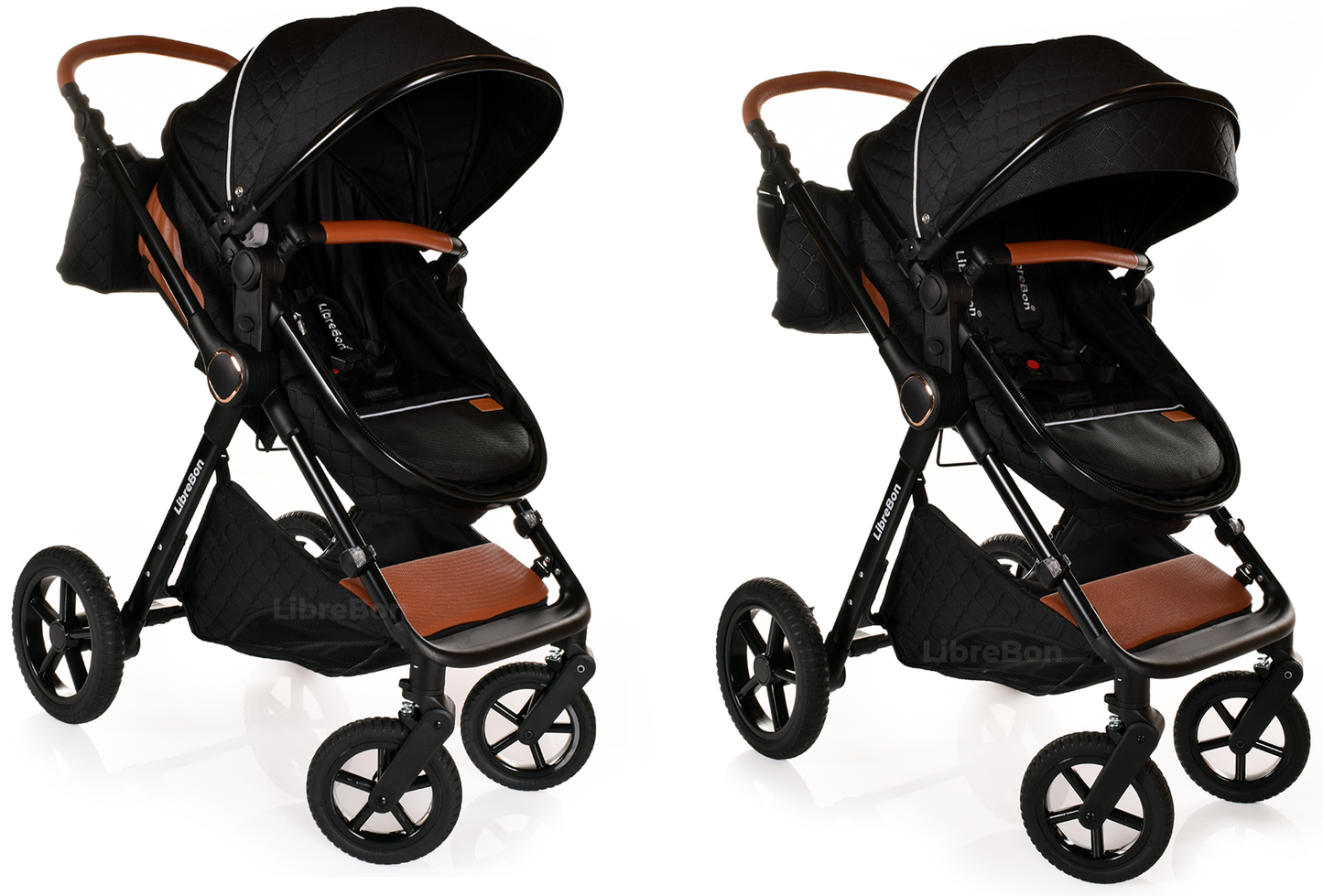 Librebon Baby Pram Buggy Travel System With Car Seat Black Black