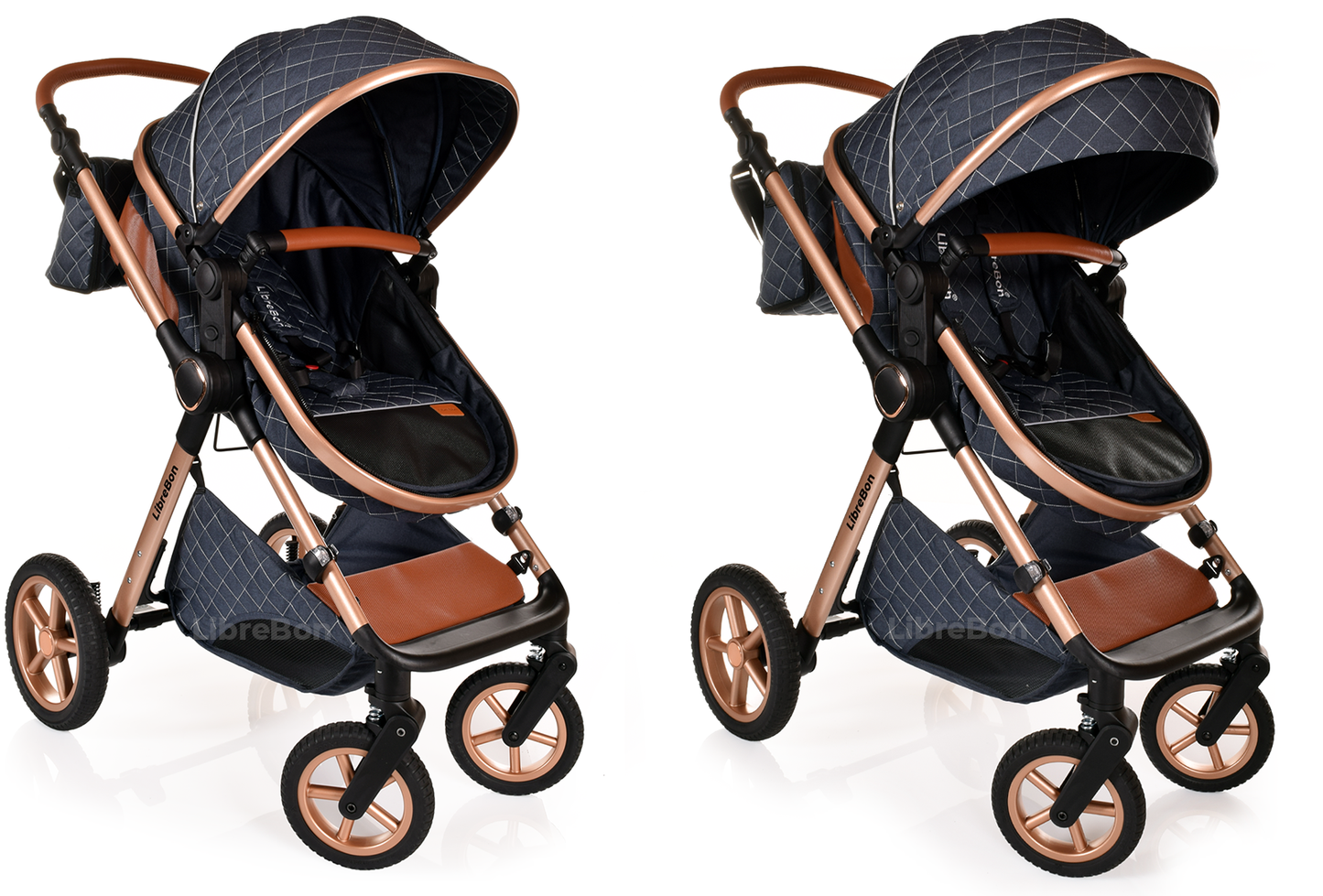 Librebon Baby Pram Buggy Travel System With Car Seat Blue Denim