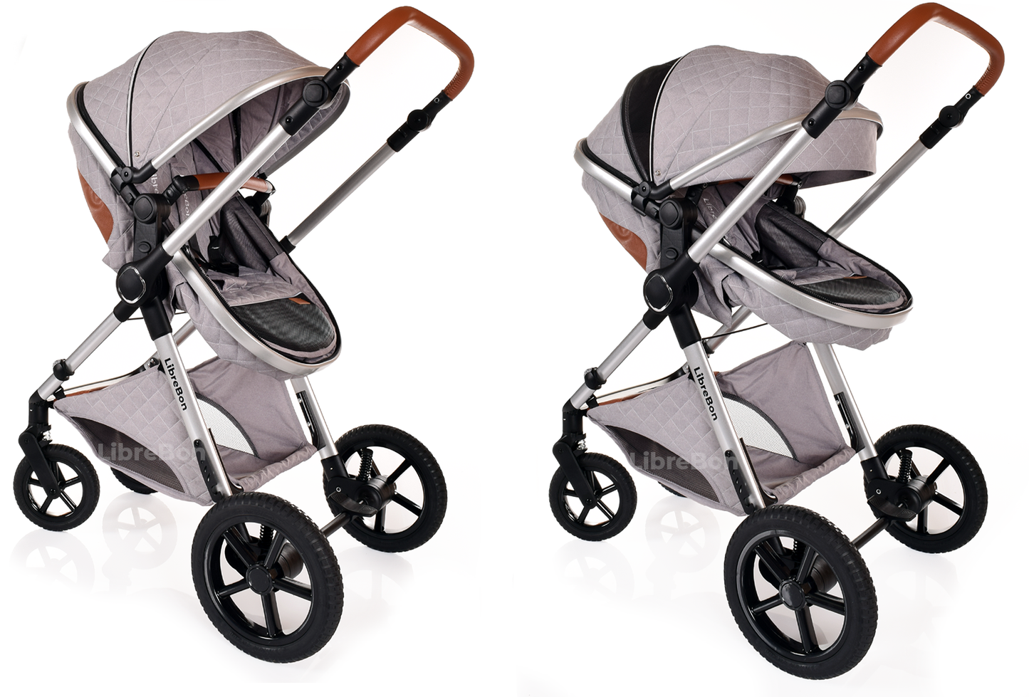 Librebon Pram Buggy Travel System With Car Seat Light Grey