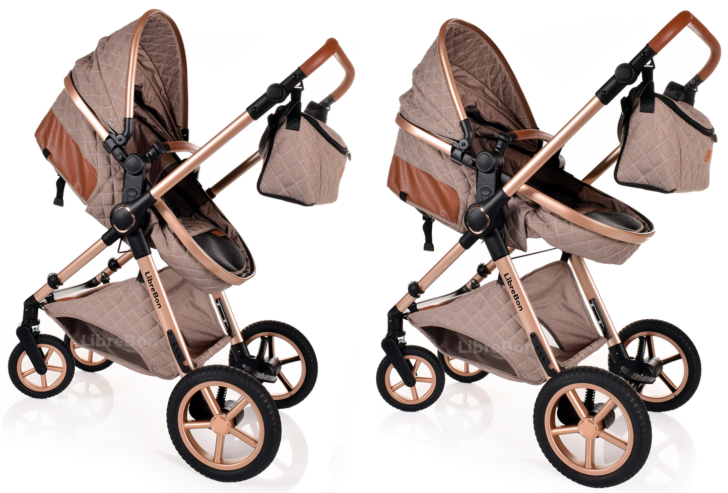 Librebon Baby Pram Buggy Travel System With Car Seat Beige