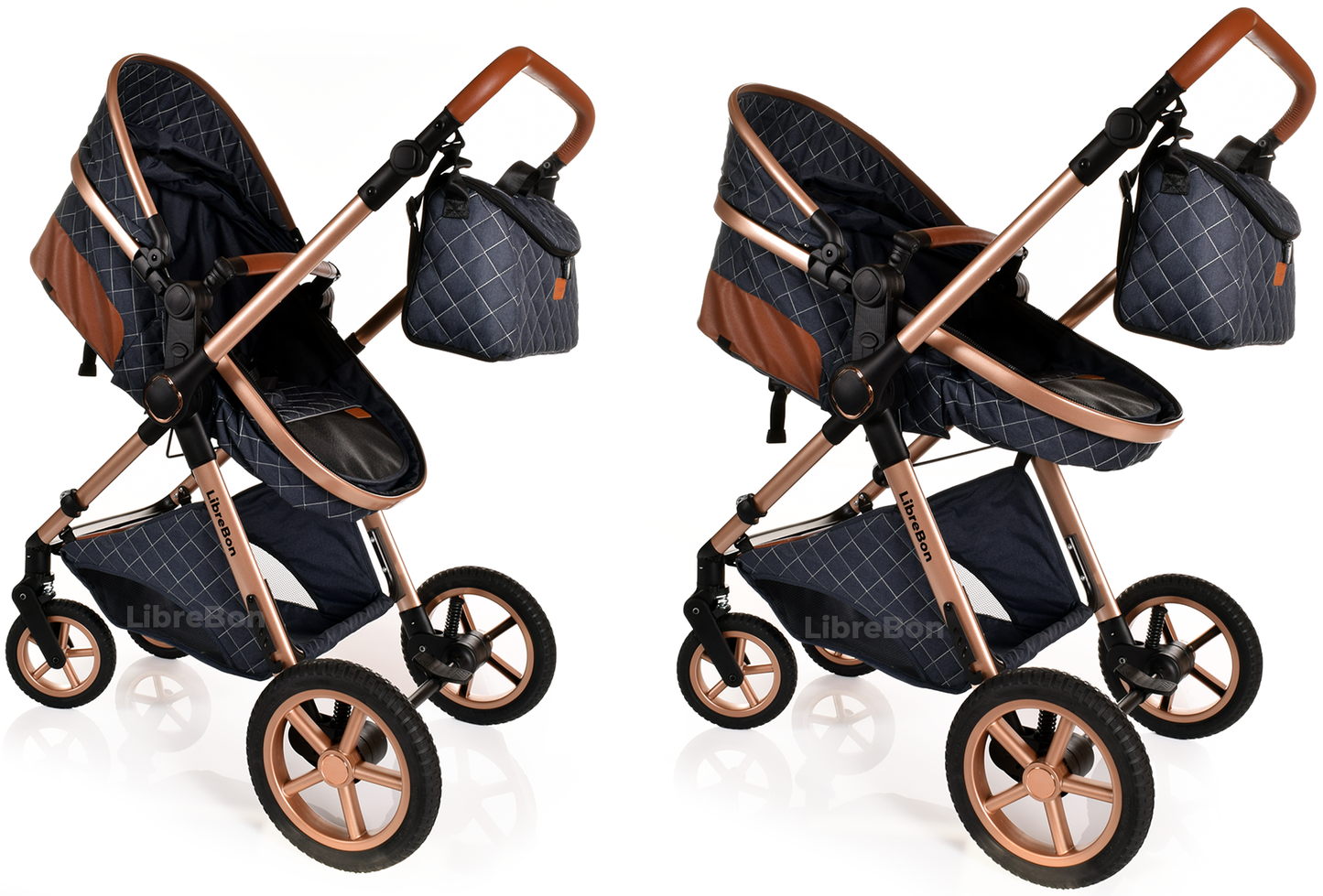 Librebon Baby Pram Buggy Travel System With Car Seat Blue Denim