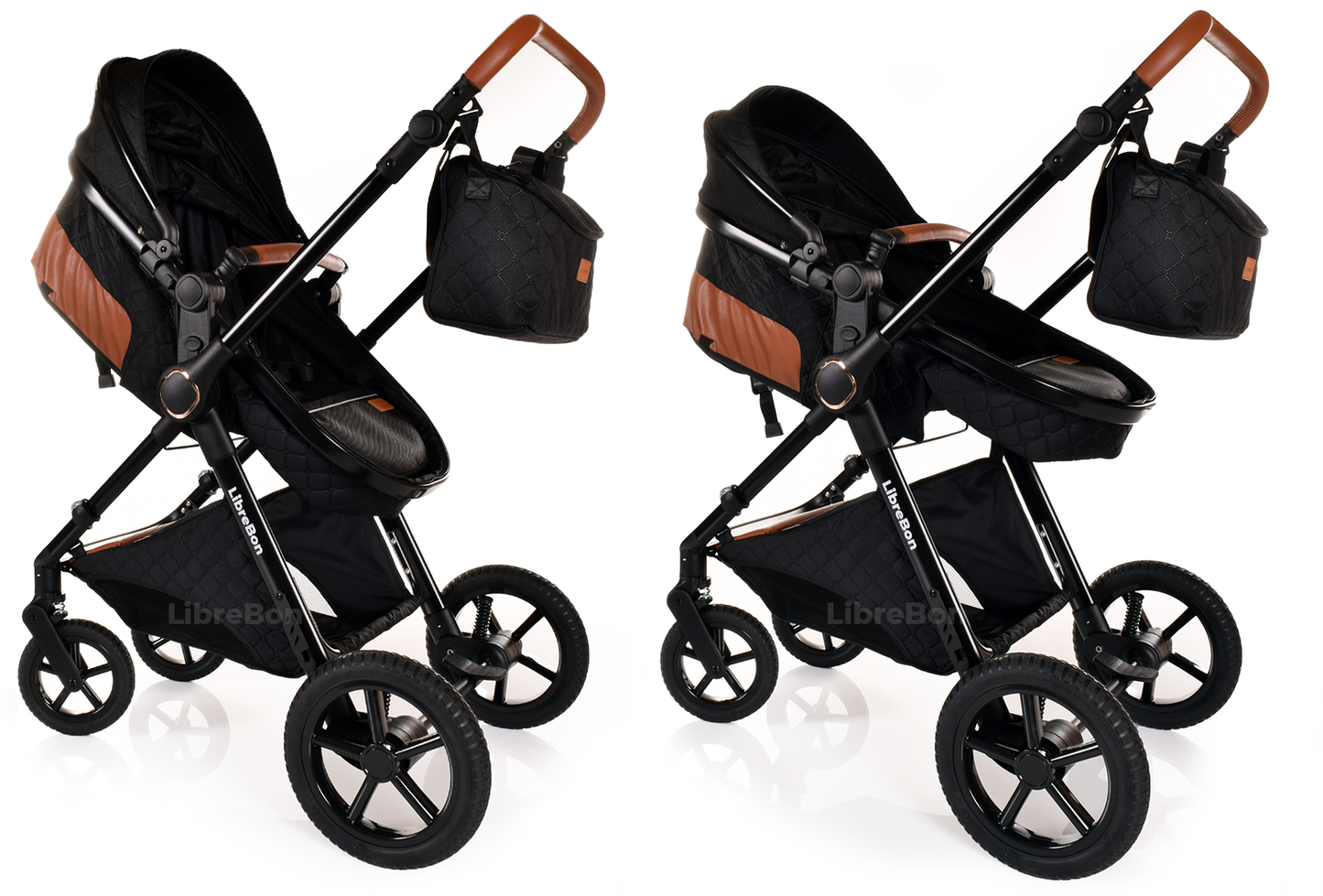 Librebon Baby Pram Buggy Travel System With Car Seat Black Black