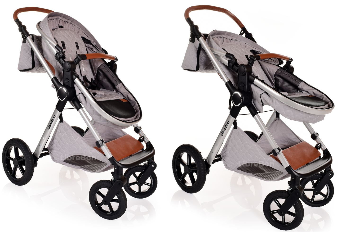 Librebon Pram Buggy Travel System With Car Seat Light Grey