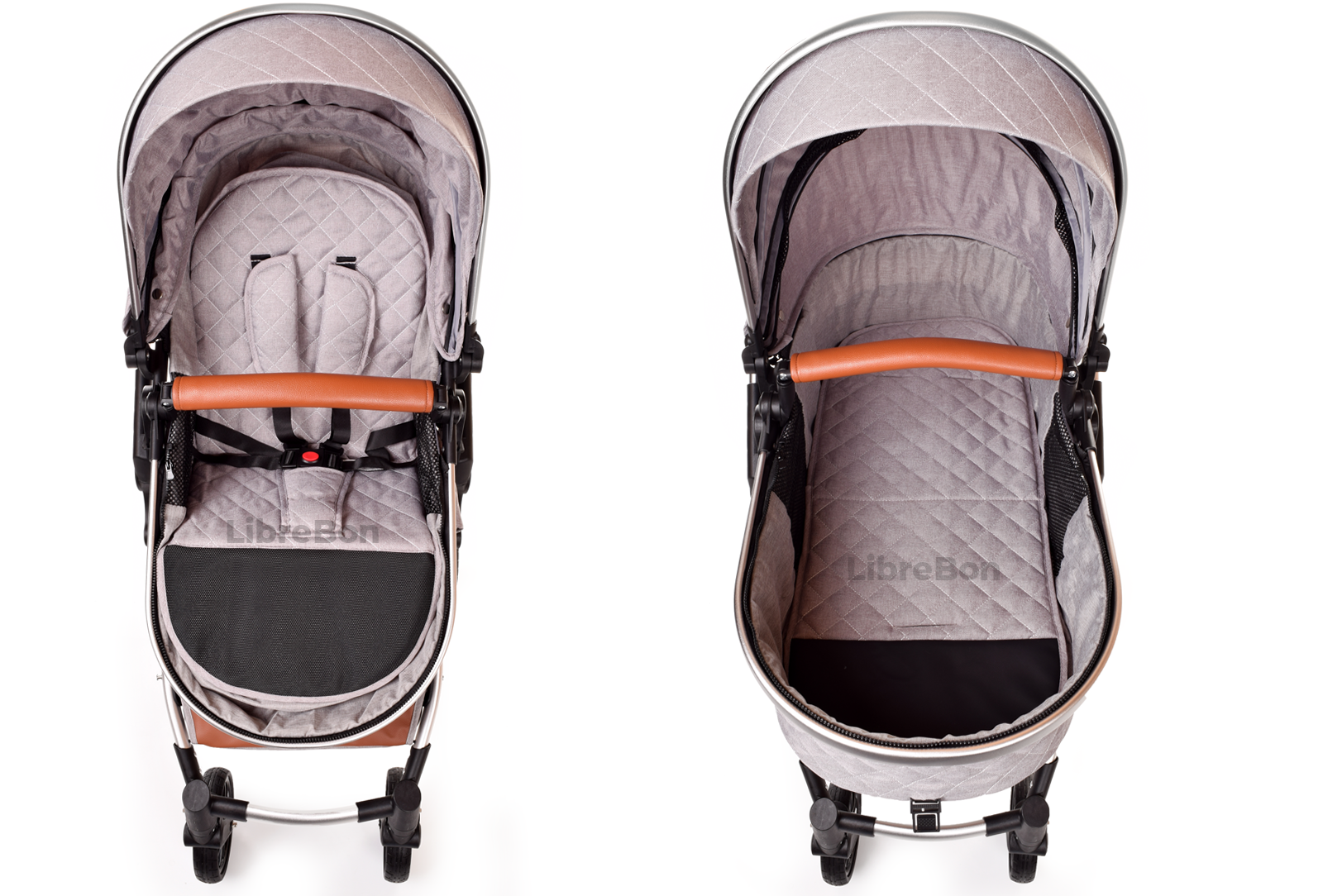 Pram Buggy Travel System With Car Seat Light Grey