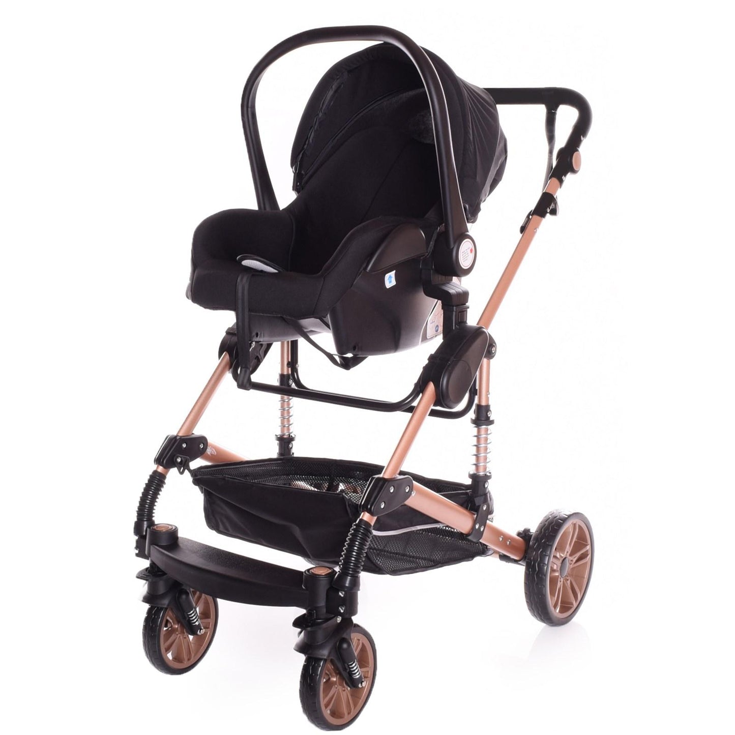 Baby Pram  Pushchair Buggy 3 in 1 Travel System With Car Seat Black