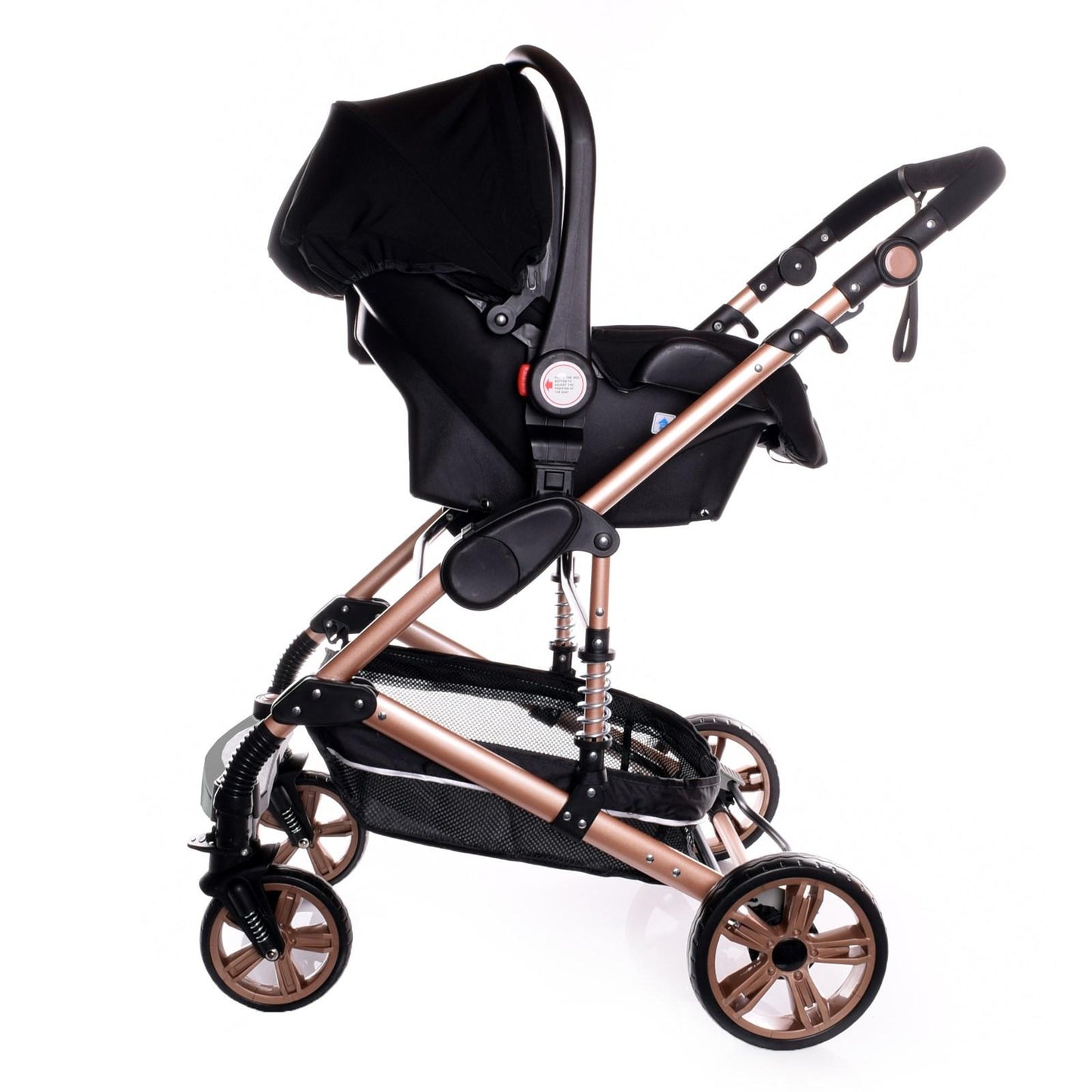 Baby Pram  Pushchair Buggy 3 in 1 Travel System With Car Seat Black