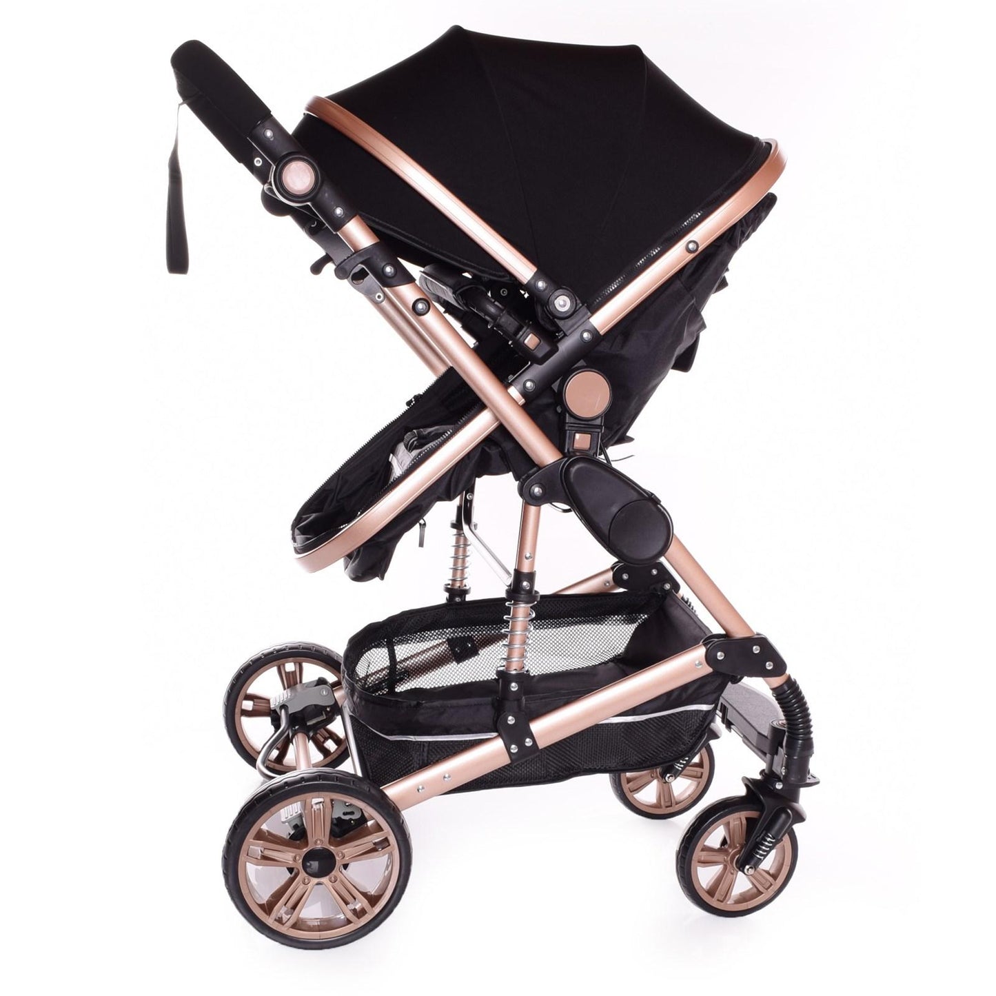 Baby Pram  Pushchair Buggy 3 in 1 Travel System With Car Seat Black