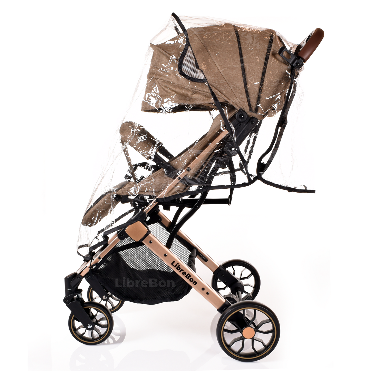 Librebon Lightweight  Baby Stroller Pram Foldable Travel Buggy Four Seasons Pushchair Green Beige