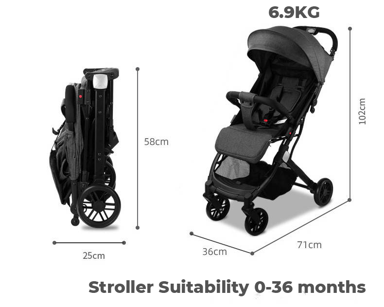 Librebon Lightweight  Baby Stroller Pram Foldable Travel Buggy Four Seasons Pushchair Blue