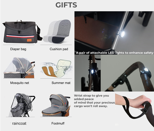 Librebon Baby Pram Buggy Travel System With Car Seat Beige