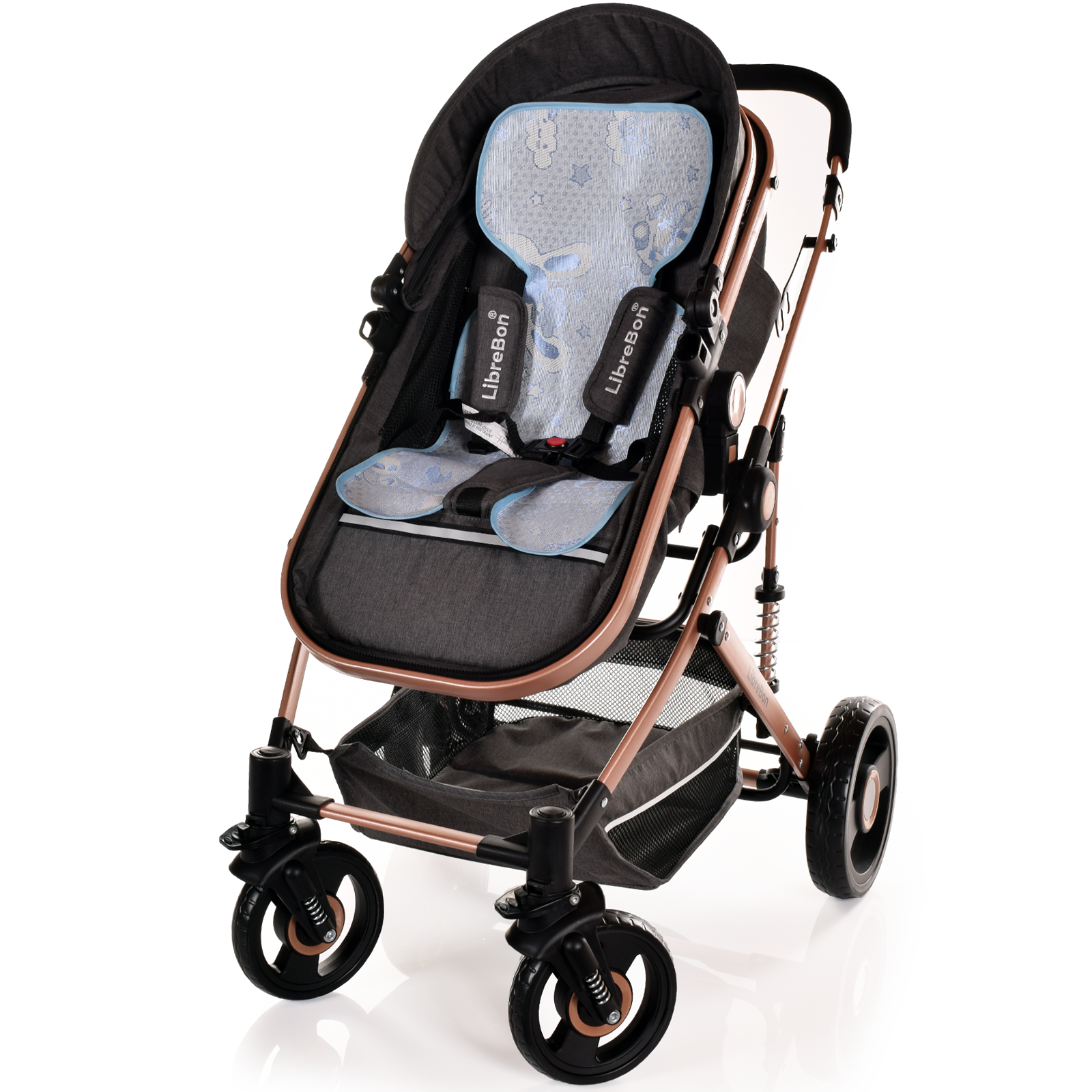 Pushchair Buggy 3 in 1 Travel System With Car Seat Grey